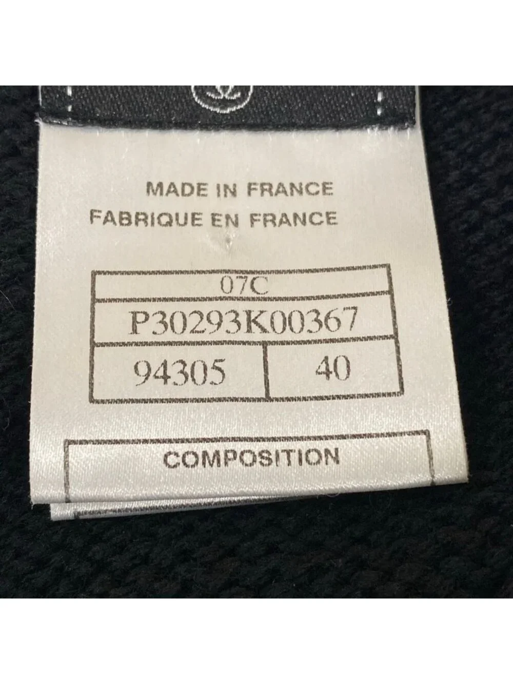 Chanel Cardigan 40 M Black Long Sleeve Sequin Wool